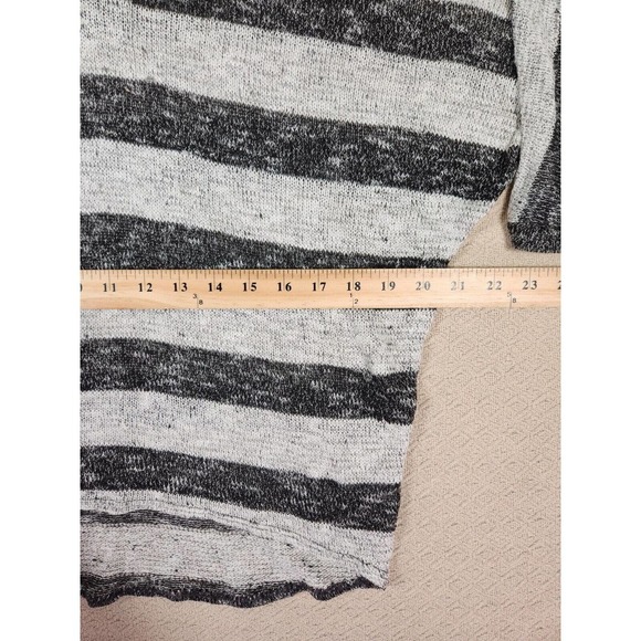 Soprano Shirt Womens Large L Knit Made In USA Striped Dolman‎ Sleeve 3/4 V Neck - Picture 7 of 12